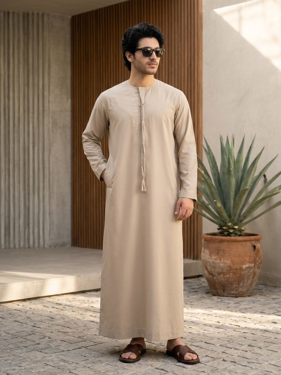 Premium Beige Color Omani Thobe